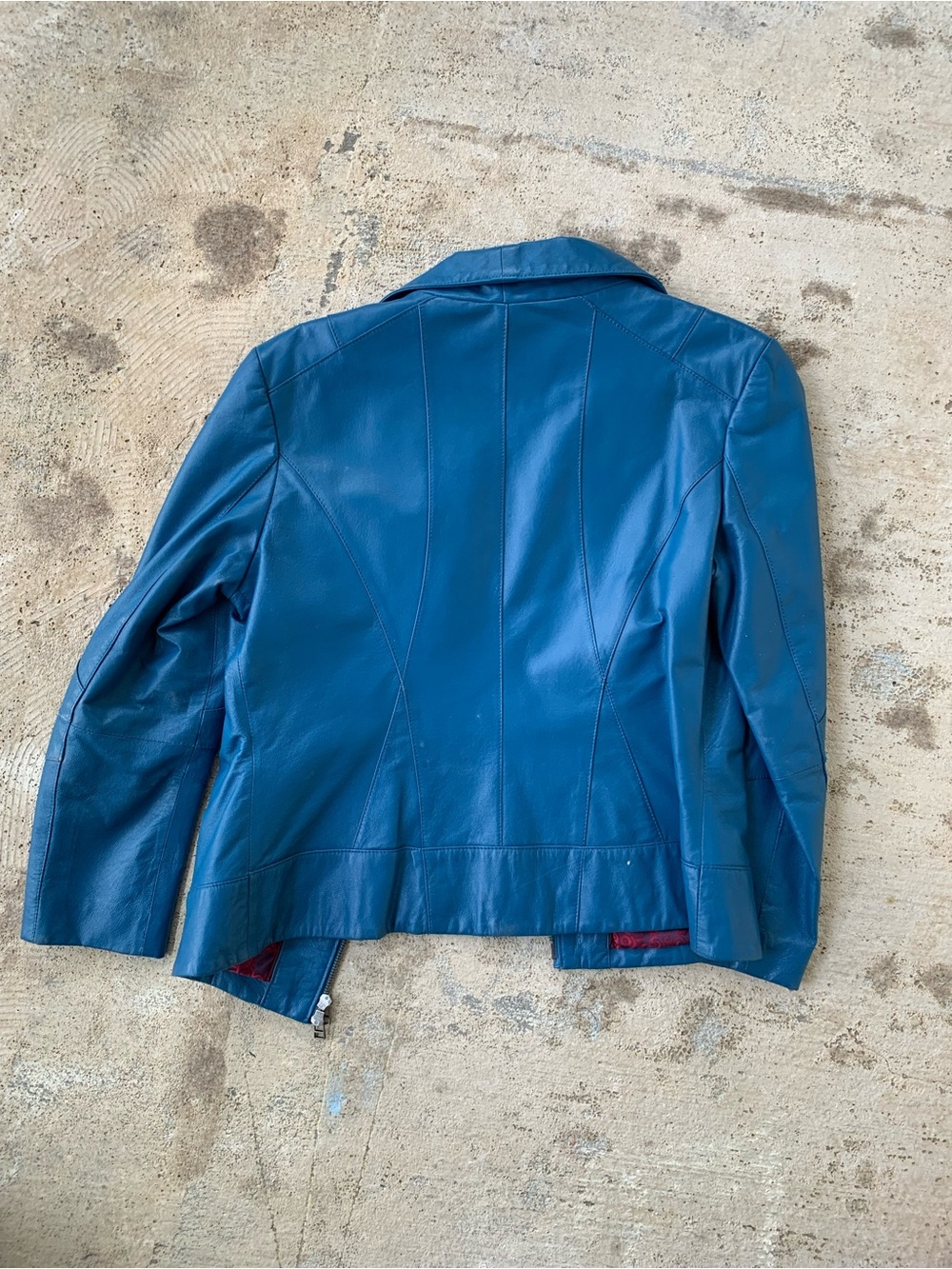 Vintage Danier Blue Leather Jacket - Picture 4 of 5